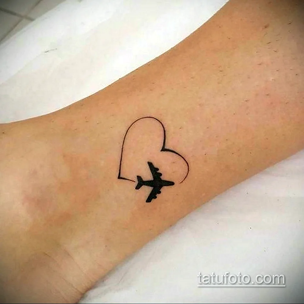 Airplane Flying Tattoo small