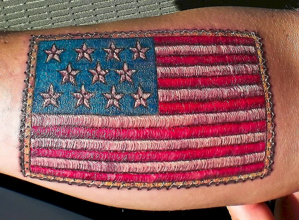 American Flag stitching