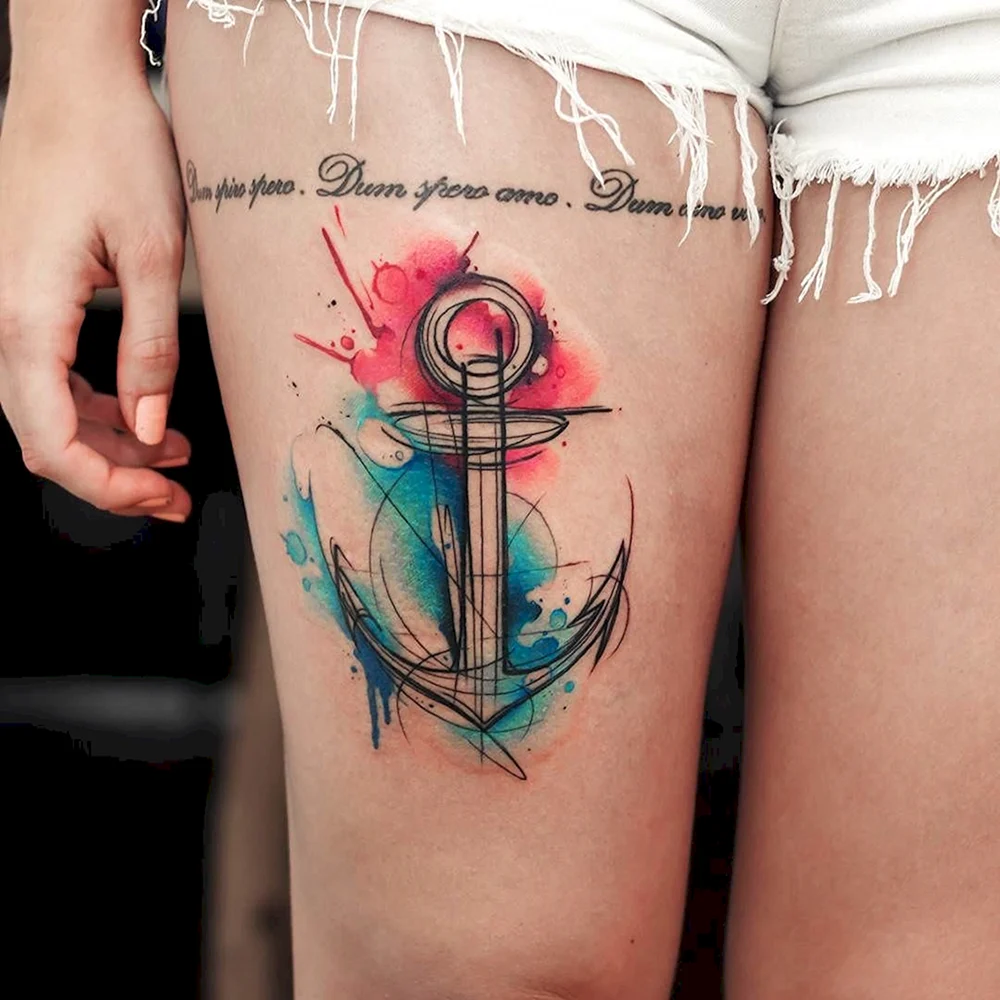 Anchor Color Tattoo