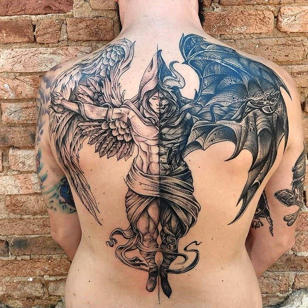 Angel and Demon Tattoo