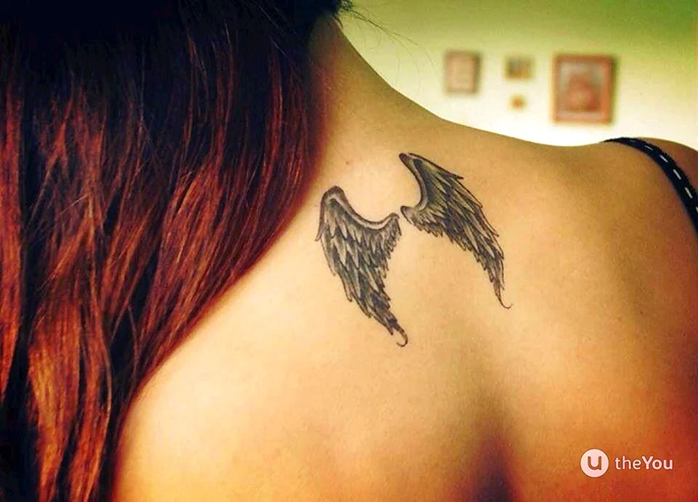 Angel Wings Tattoo Neck