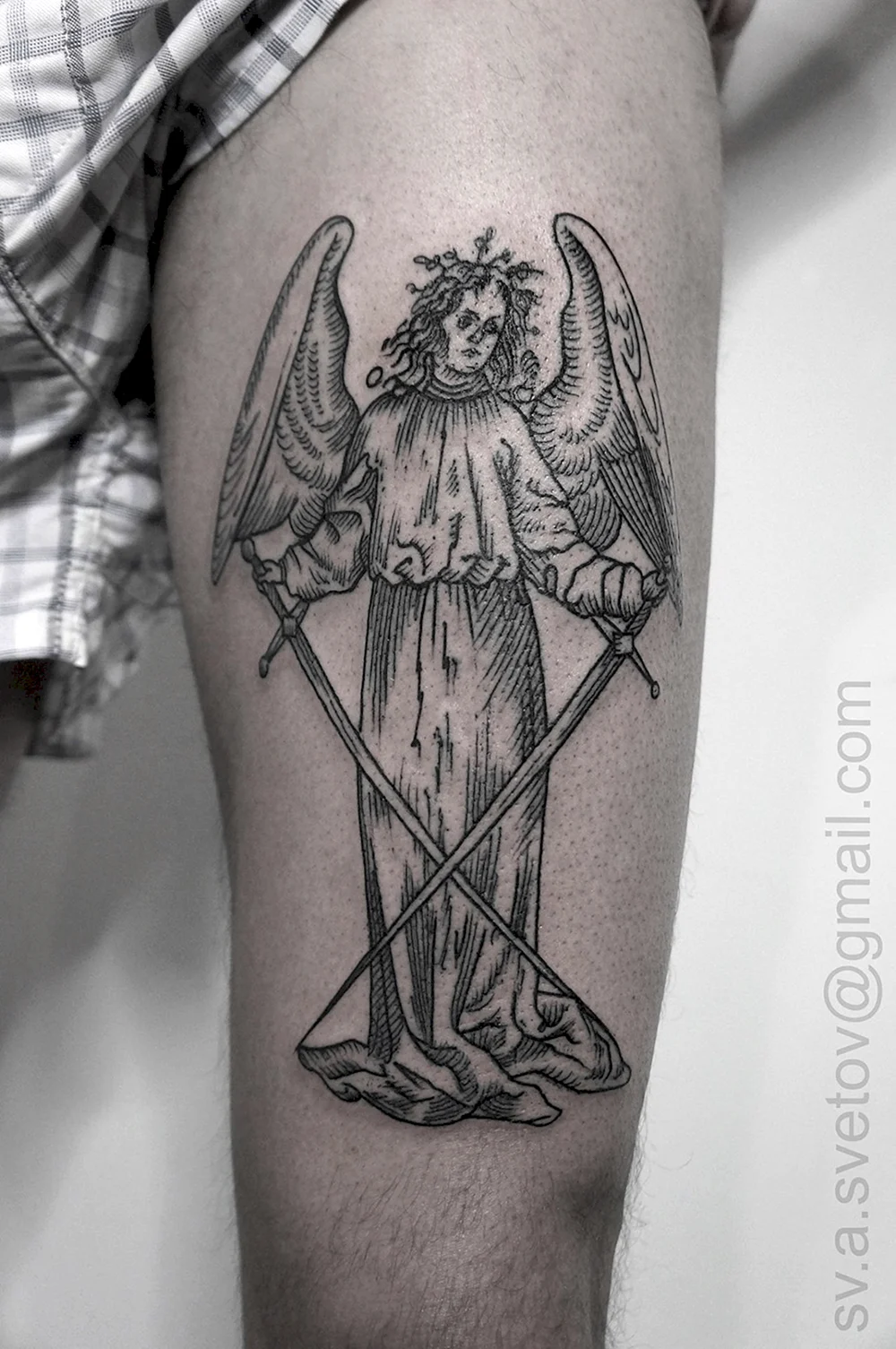 Angel with Sword Tattoo