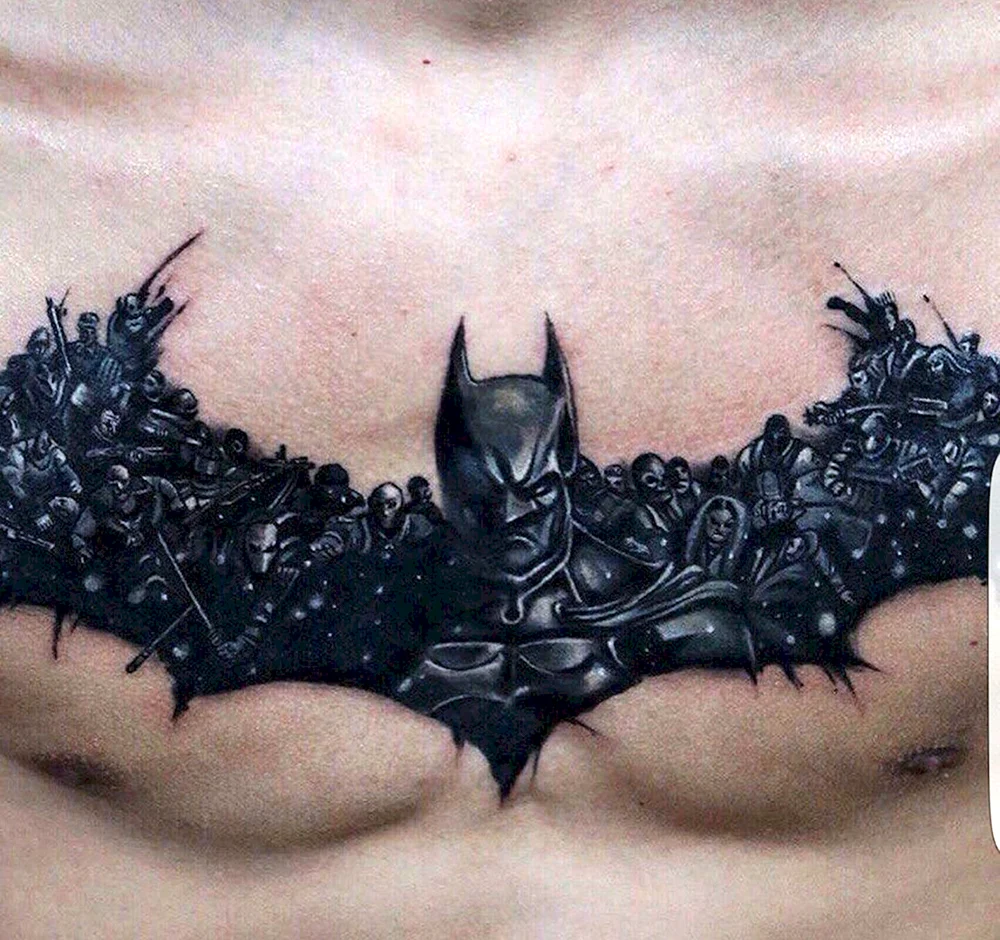 Batman Stomach Tattoo