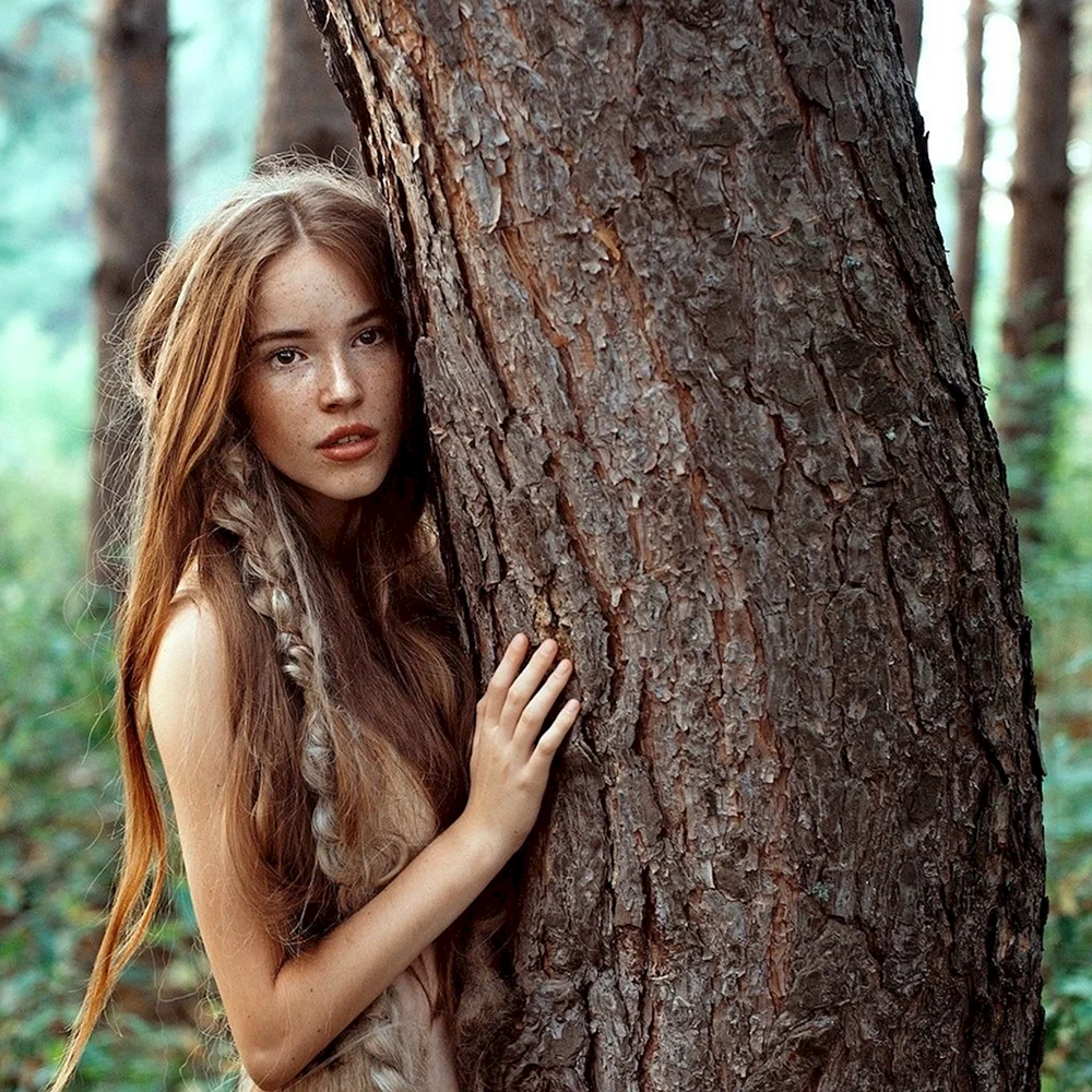 Beautiful girls in Forest