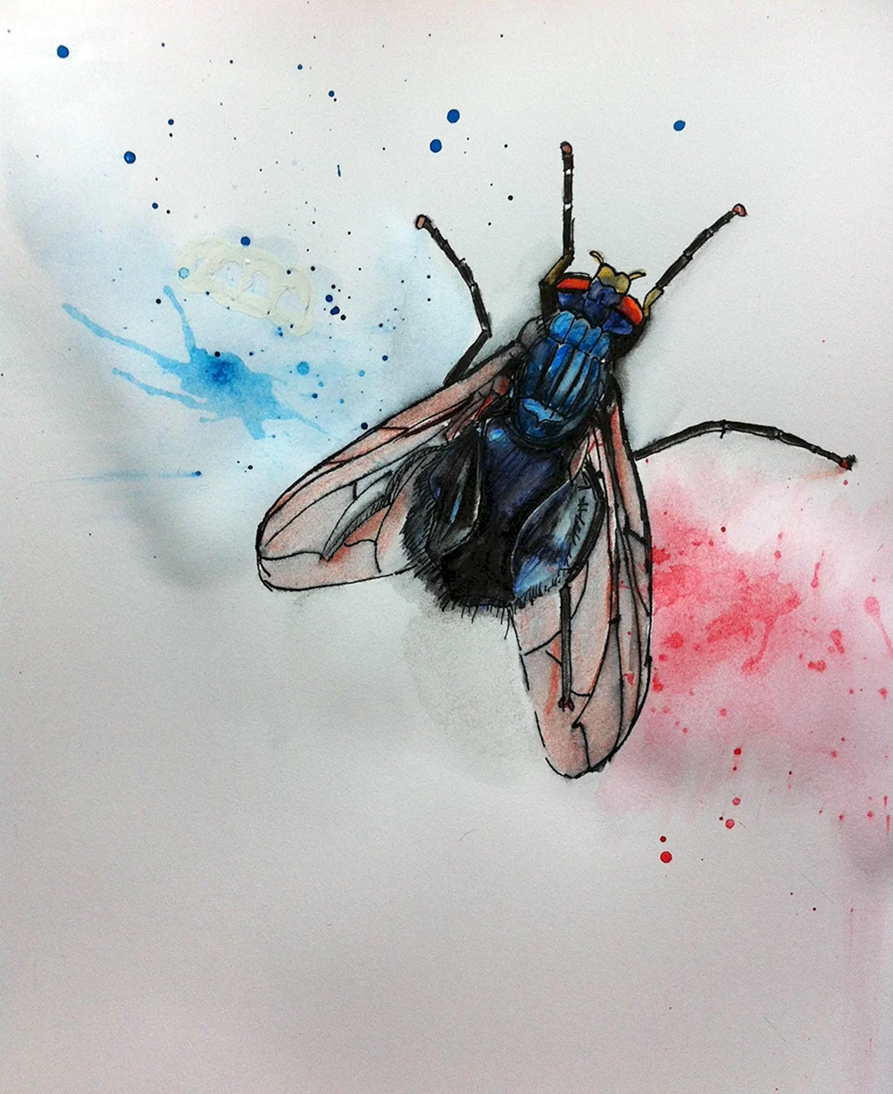 Bee Flying Watercolor