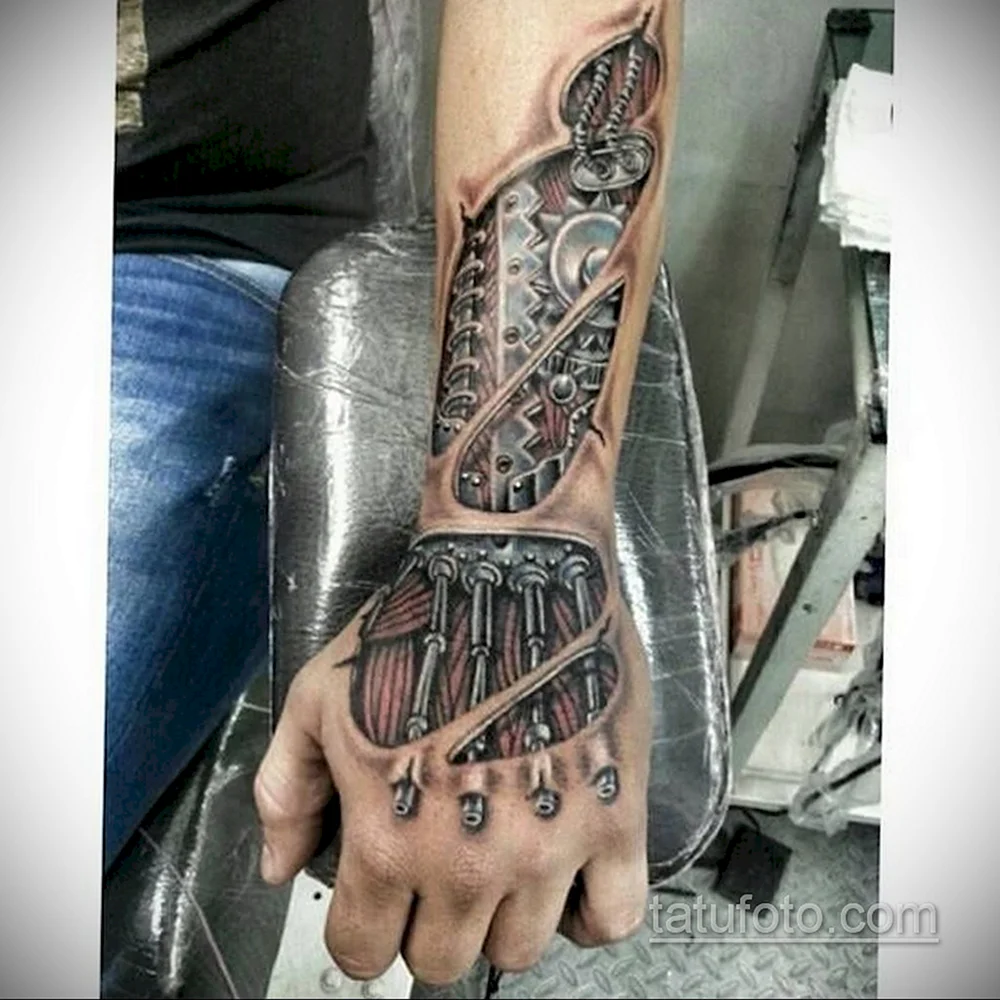 Biomechanic hand Tattoo