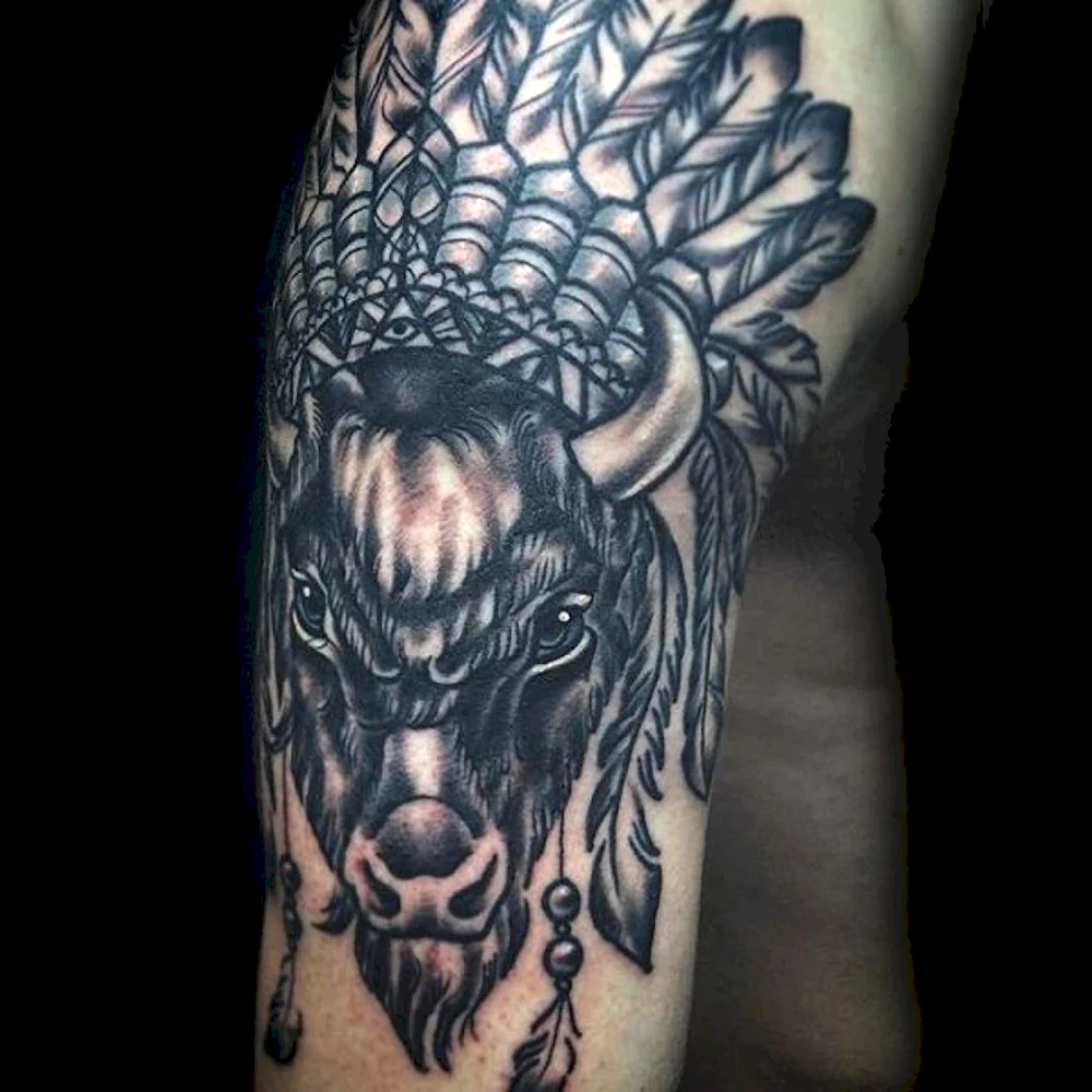 Bison Skull Tattoo