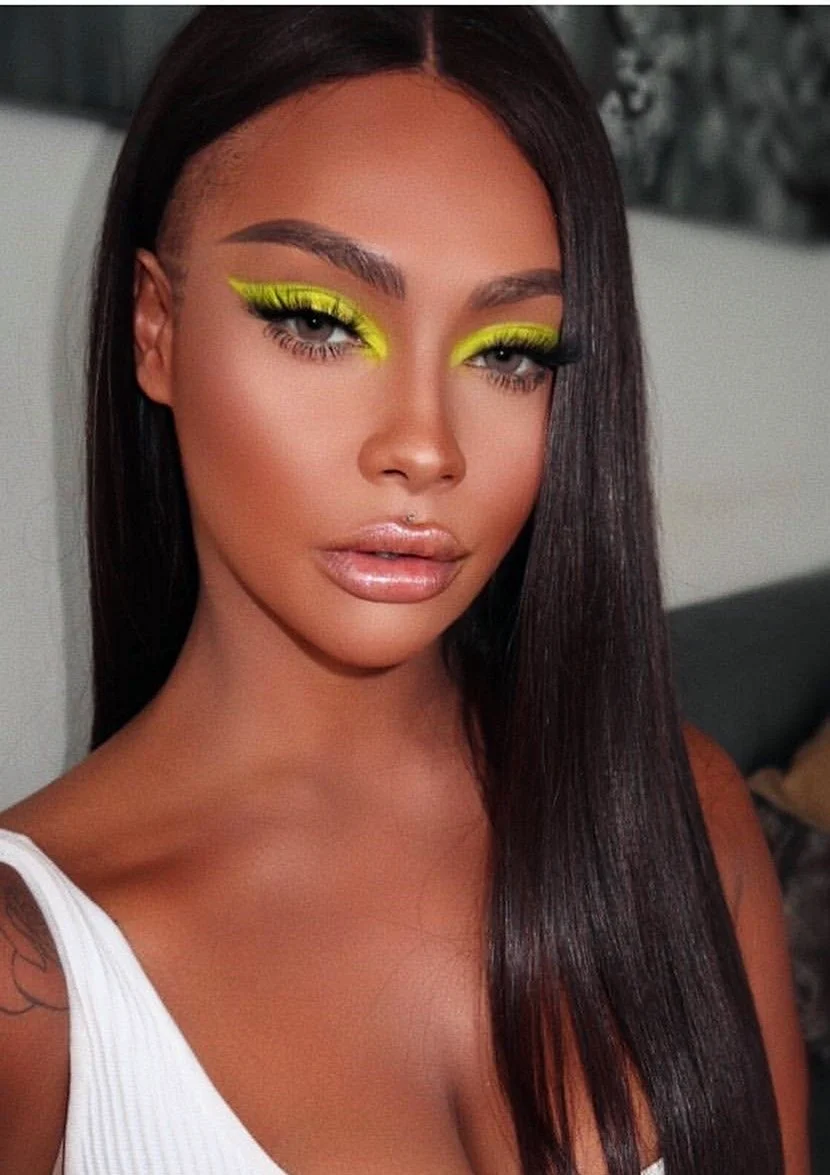 Black girl colorful Makeup