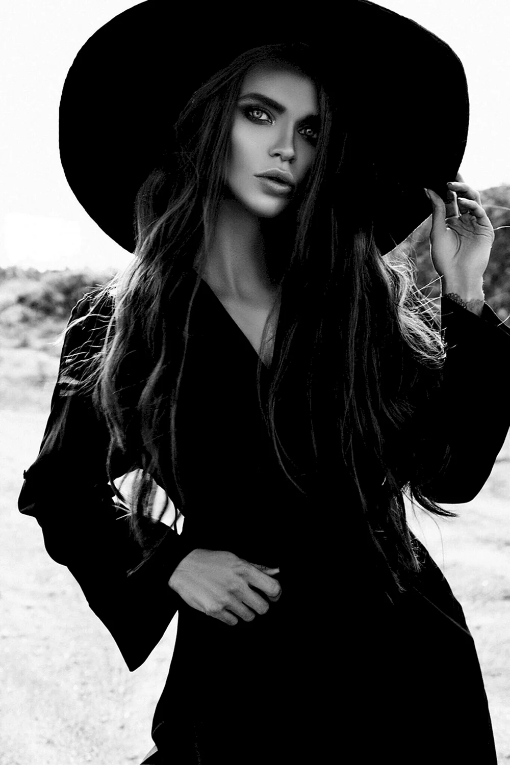 Black hat portrait