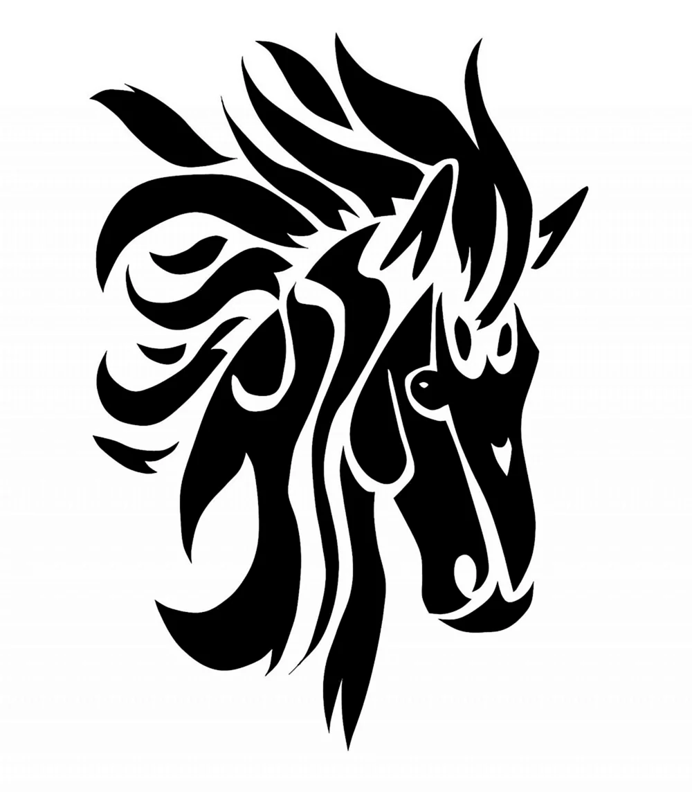 Black Horse Tattooed vector