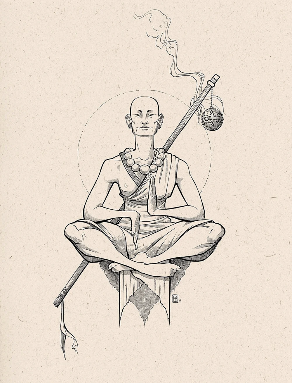 Buddhism Tattoo Sketch
