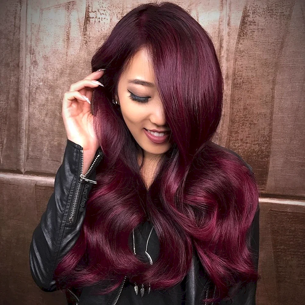 Burgundy Red Color hair