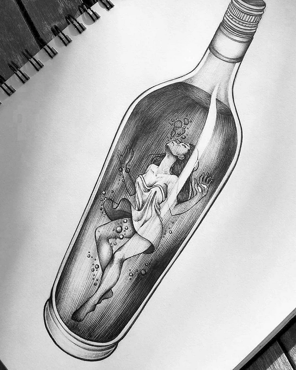 Бутылка эскиз
