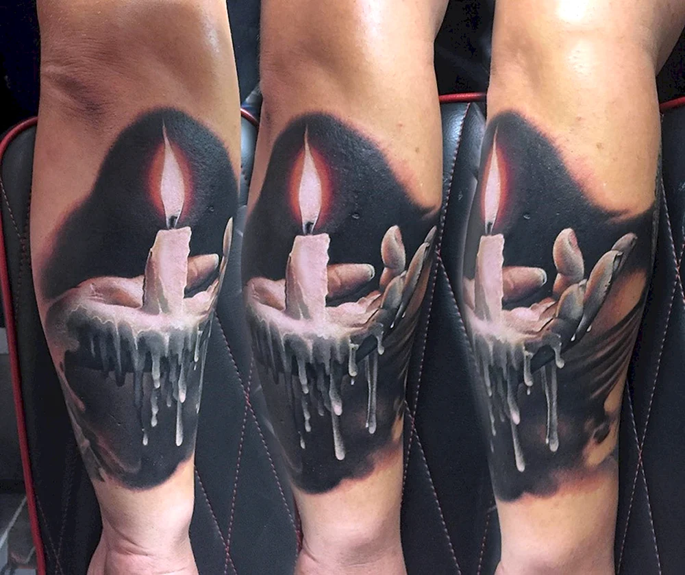Candle Tattoo Realism