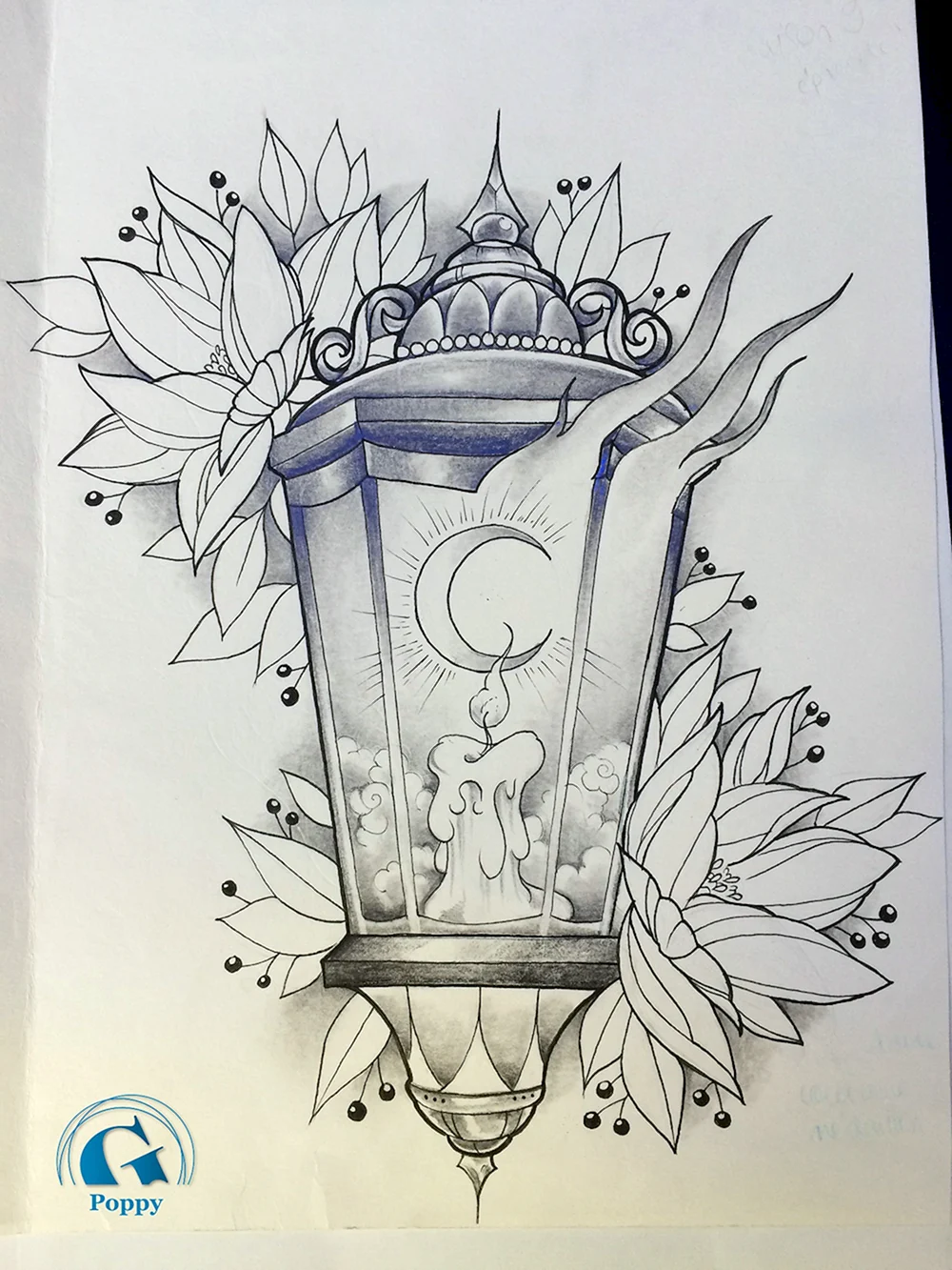 Candle Tattoo Sketch