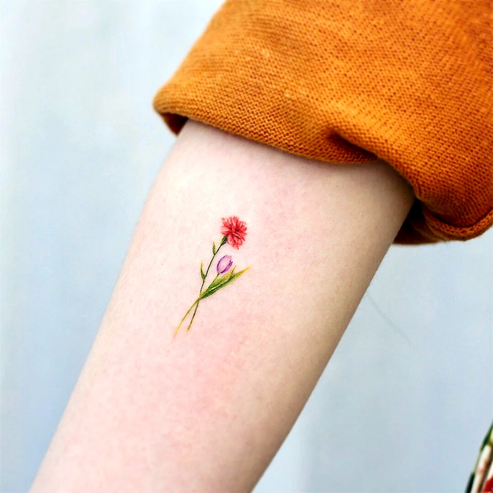 Carnation Floral Tattoo