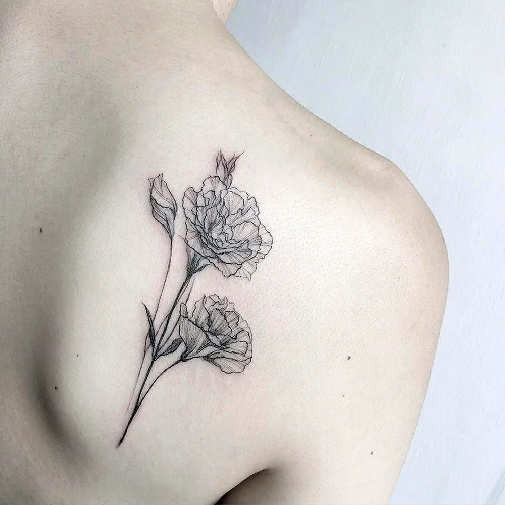 Carnation Floral Tattoo