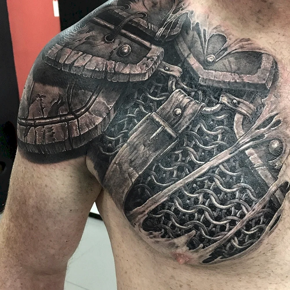 Chest Armor Tattoo