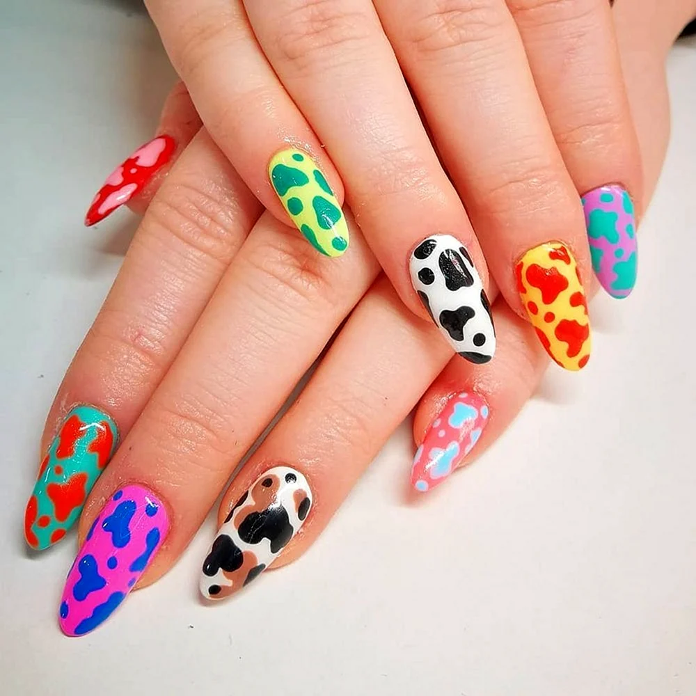 Colored Cow Nails