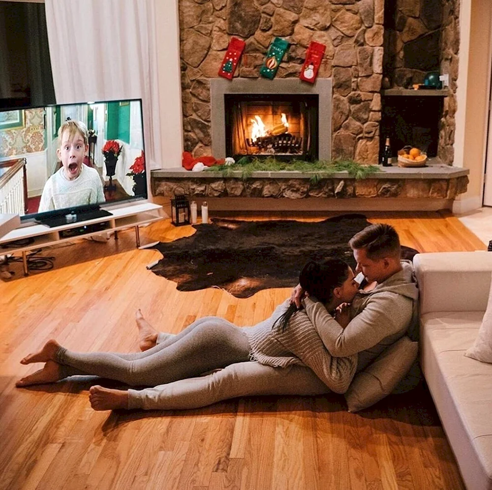 Couple on Fireplace