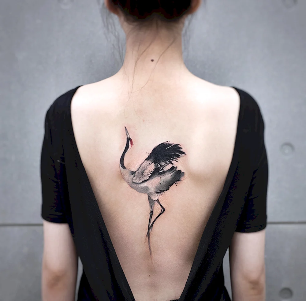 Crane Bird Tattoo