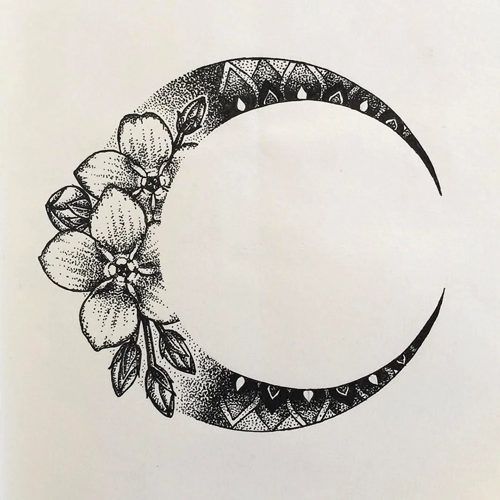 Crescent Moon Tattoo Design