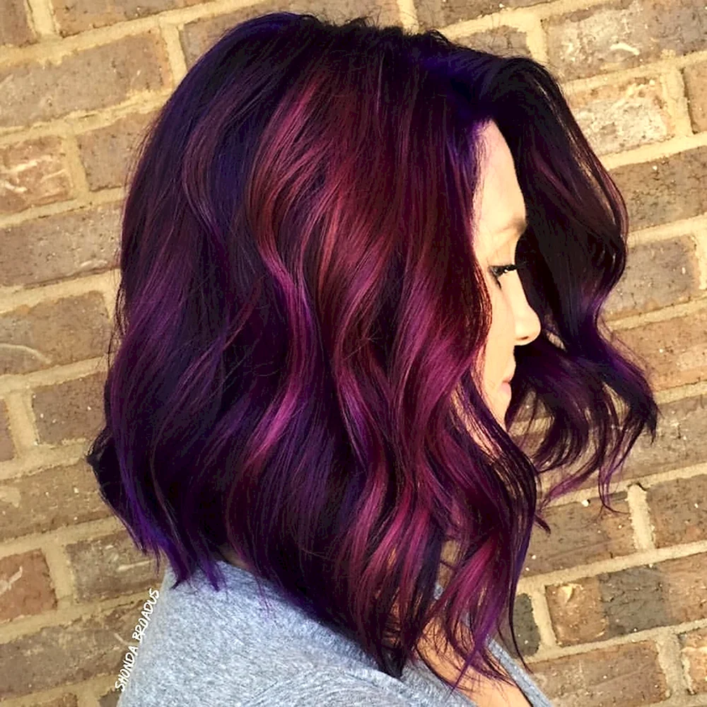 Dark Purple Wine hair Color