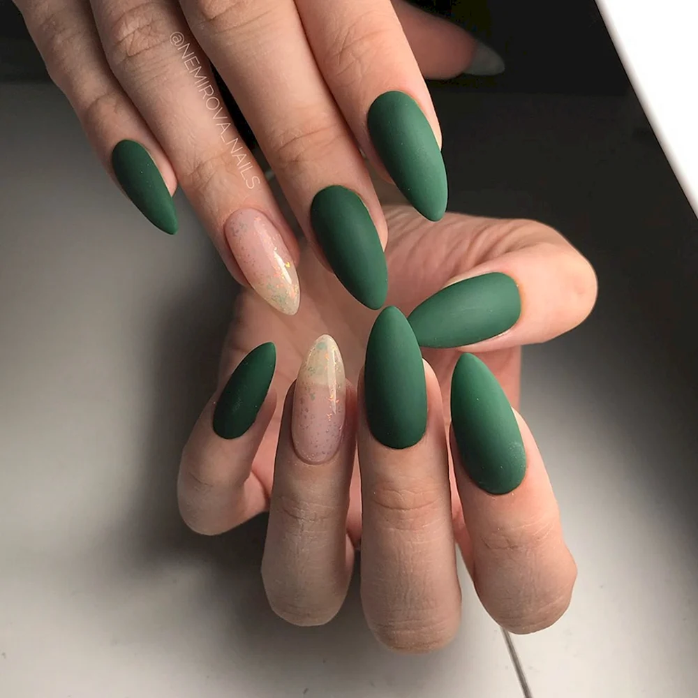 Deep Green Nails