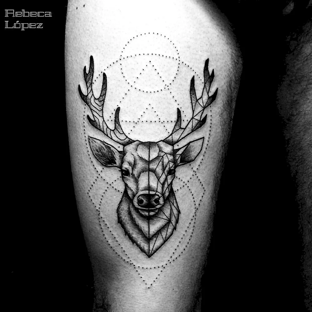 Deer Geometric Tattoo