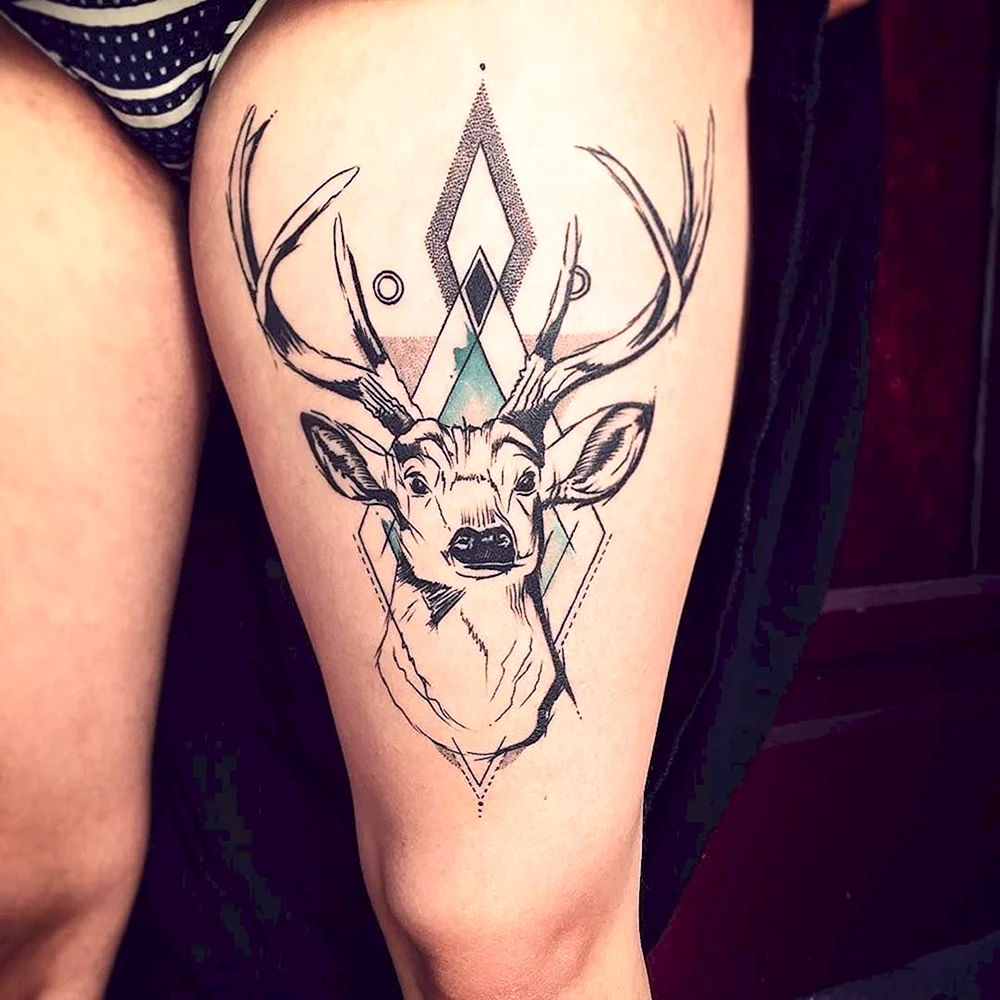 Deer Geometric Tattoo