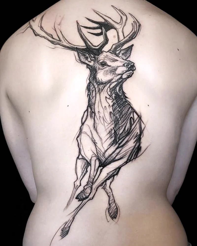 Deer Stag Tattoo Design
