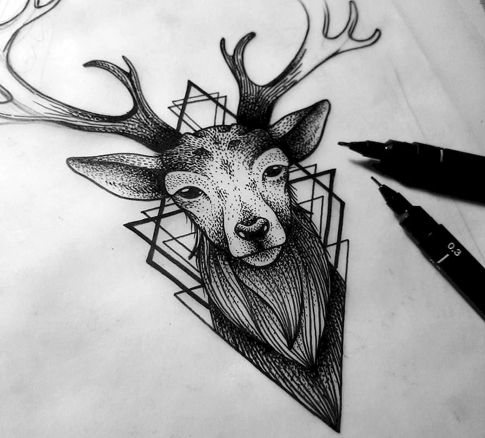 Deer Tattoo Sketch