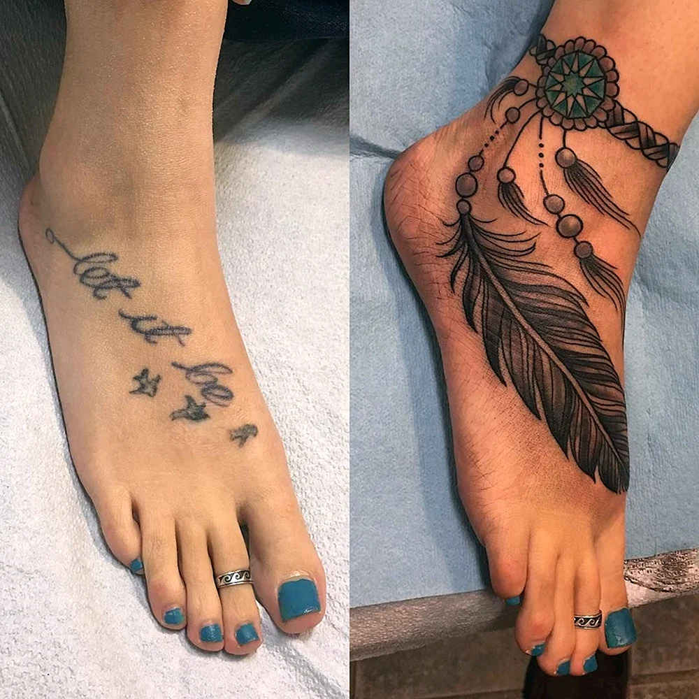 Design for Cover up foot Tattoo