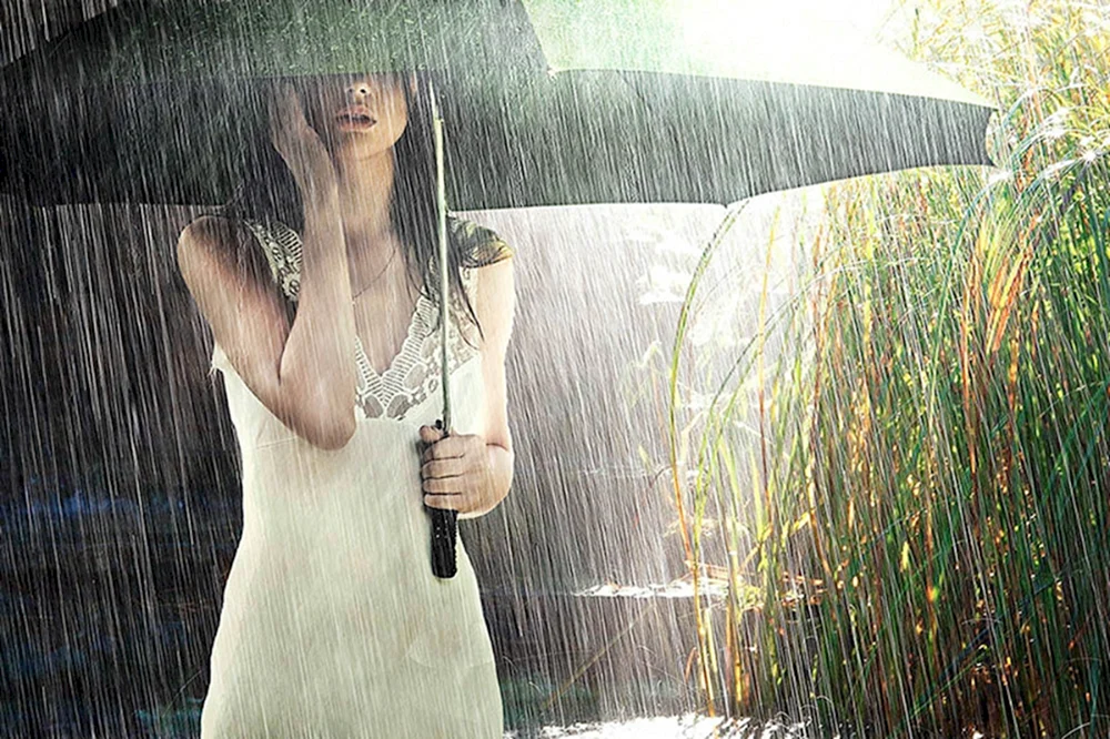 Девушка под дождем