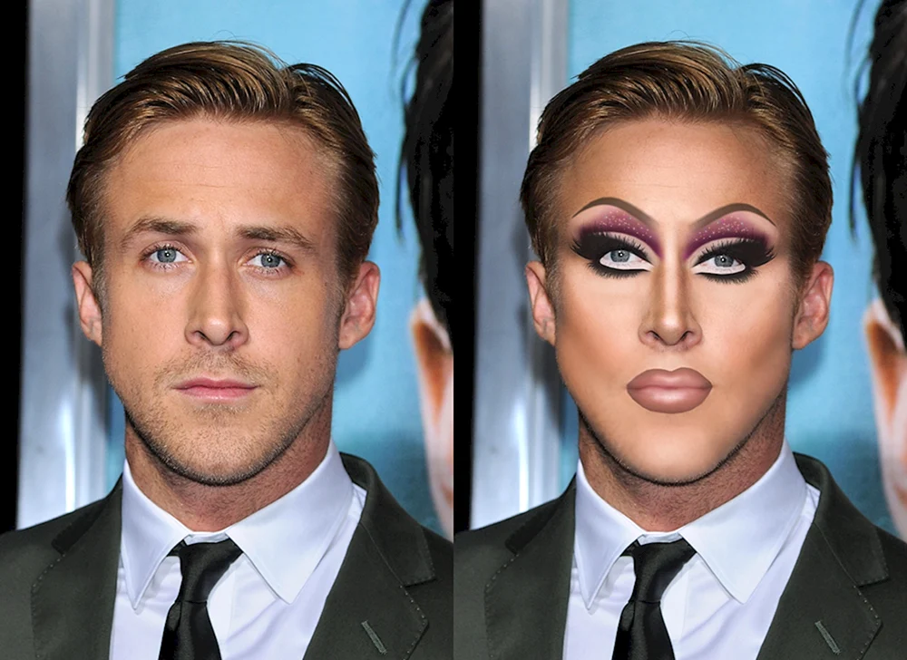 Drag Queen before and after make up
