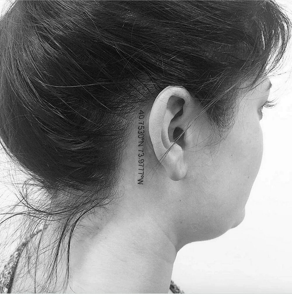 Ear Tattoo behind Date