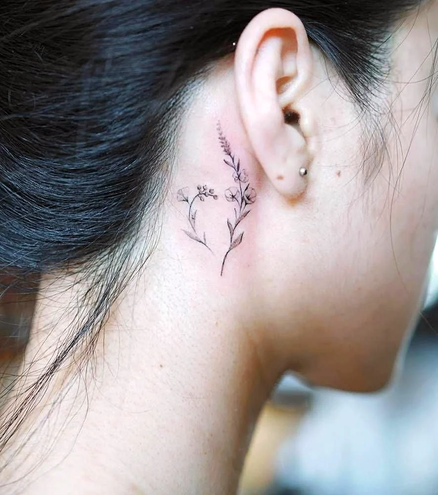 Ear Tattoo Flower
