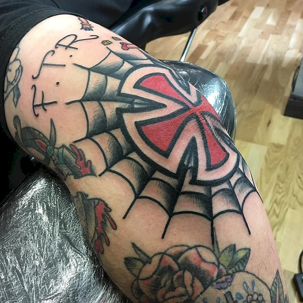 Elbow Spider Tattoo