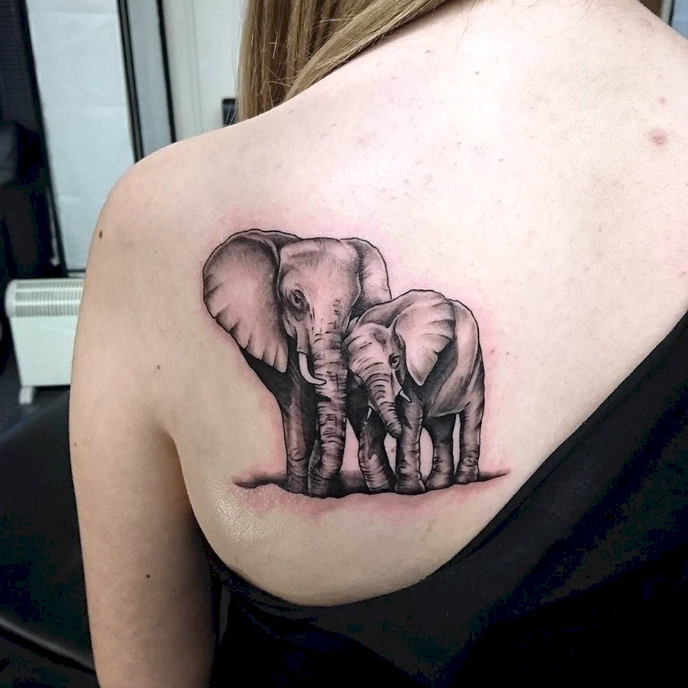 Elephant Family Tattoo Designs