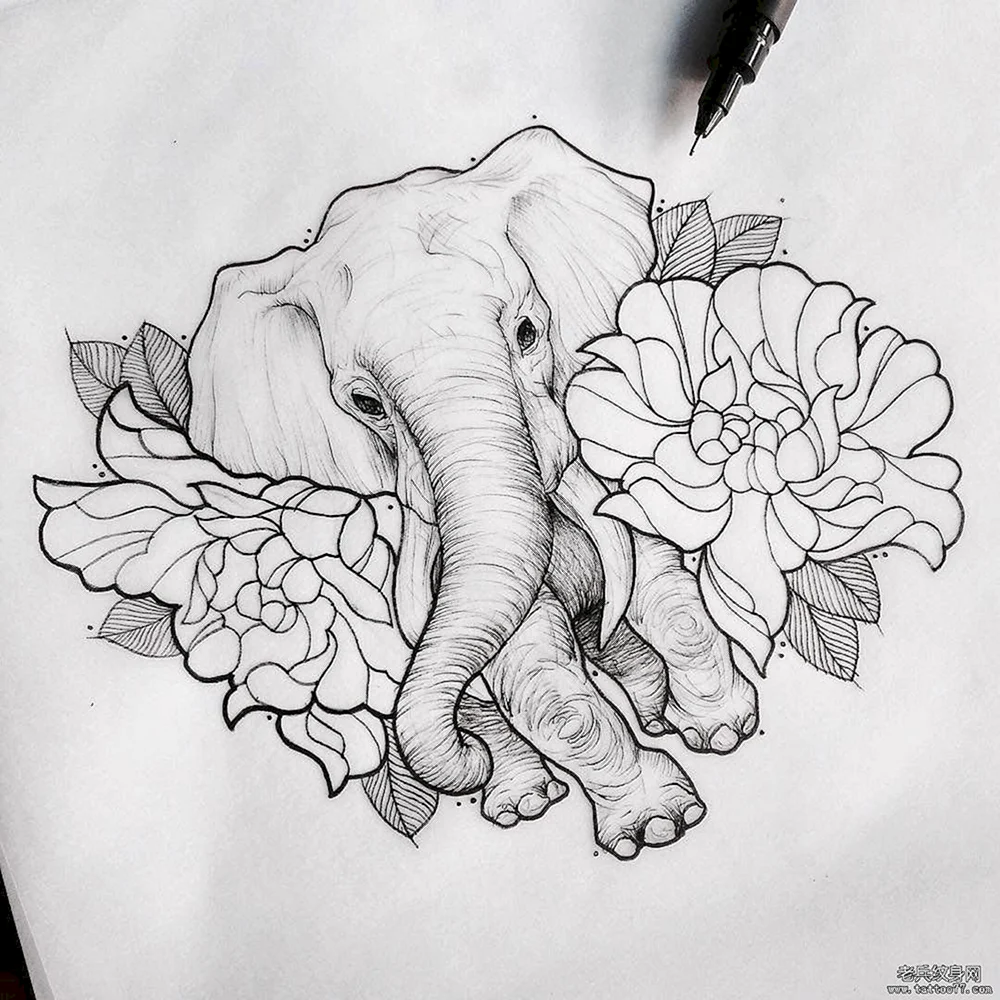 Elephant Tattoo Design