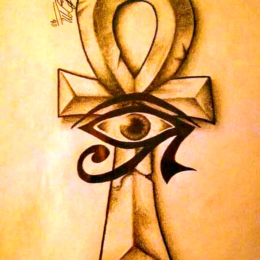 Eye of Horus with Ankh Tattoo
