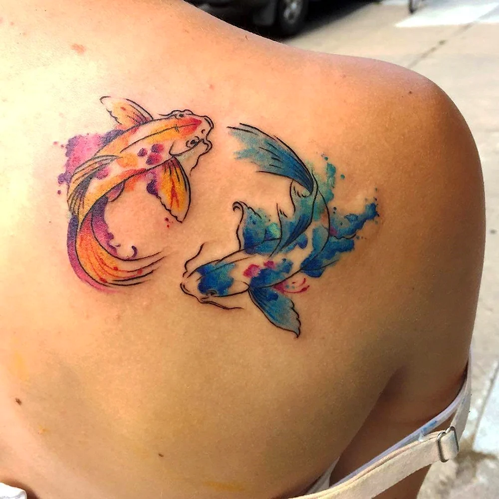 Fish Watercolor Koi Tattoo