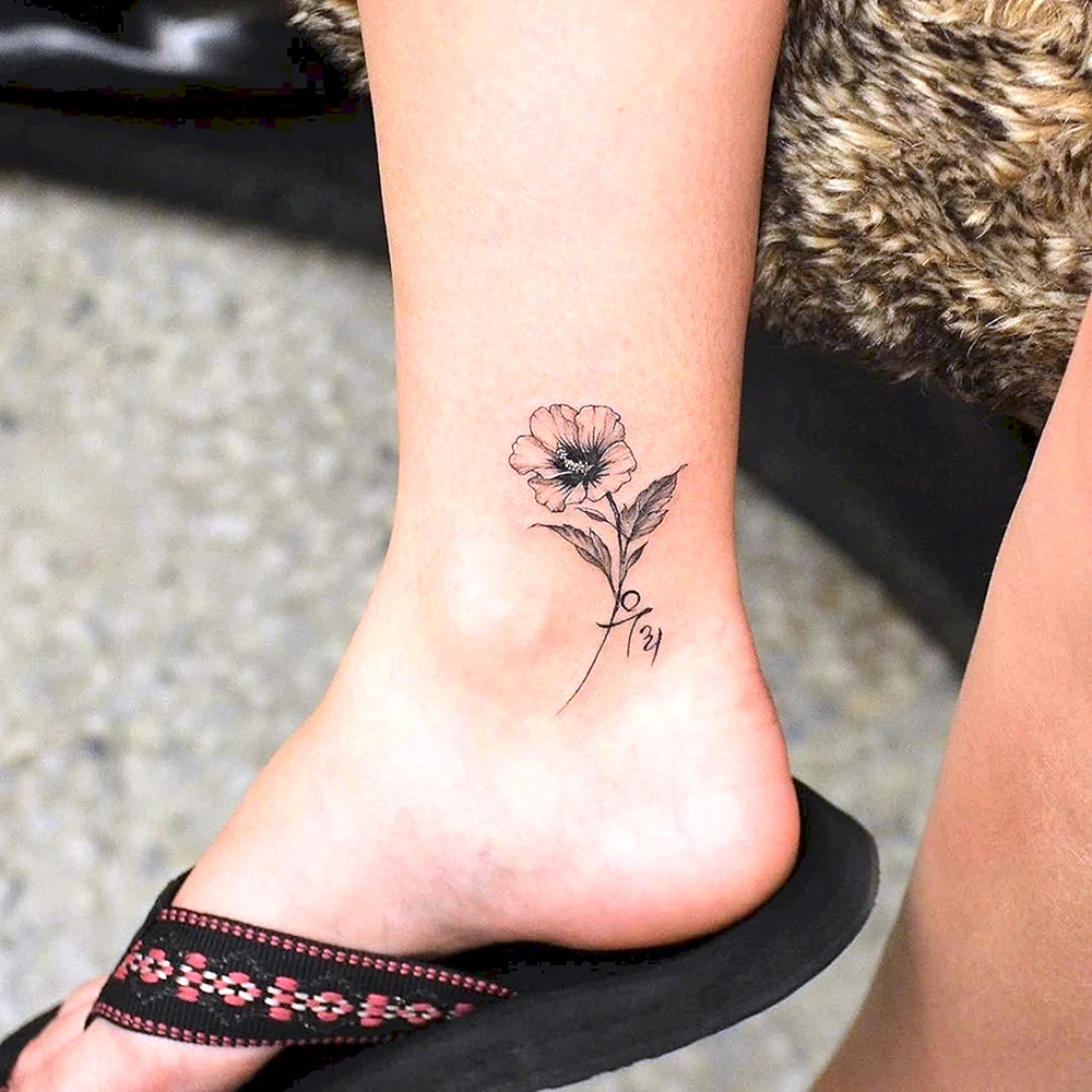 Flower Ankle Tattoo