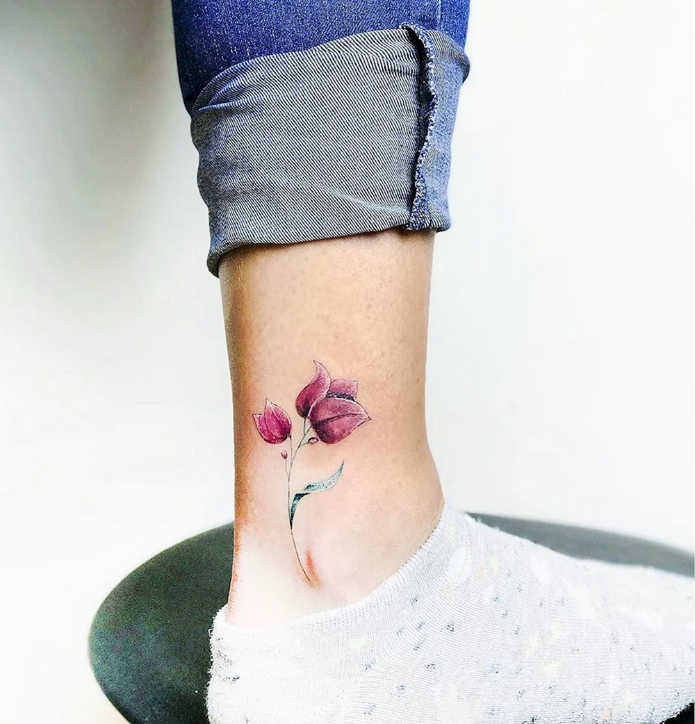 Flower Ankle Tattoo