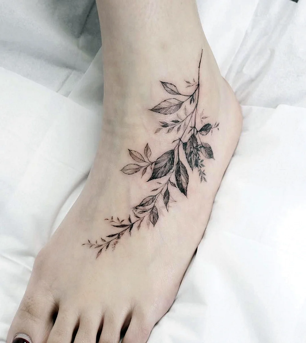 Flowers leaves Tattoo