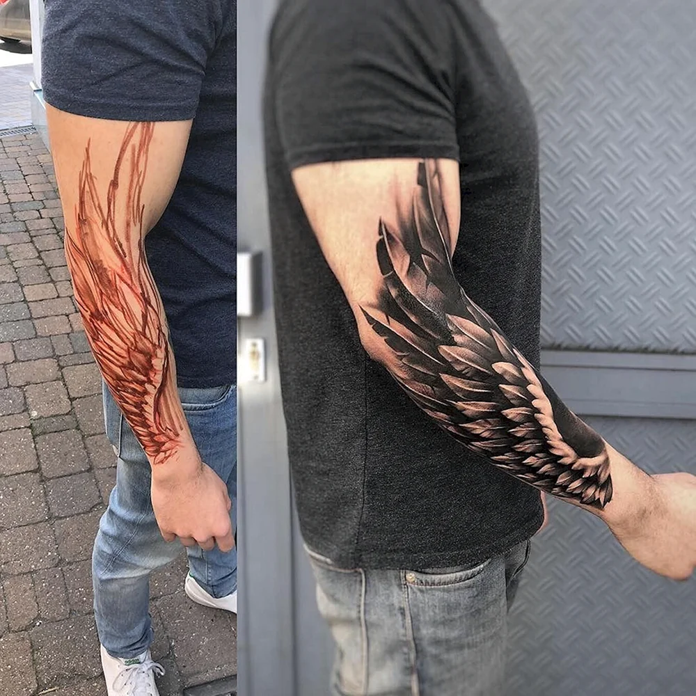 Forearms Wings Tattoos
