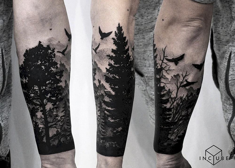 Forest Black Tattoo