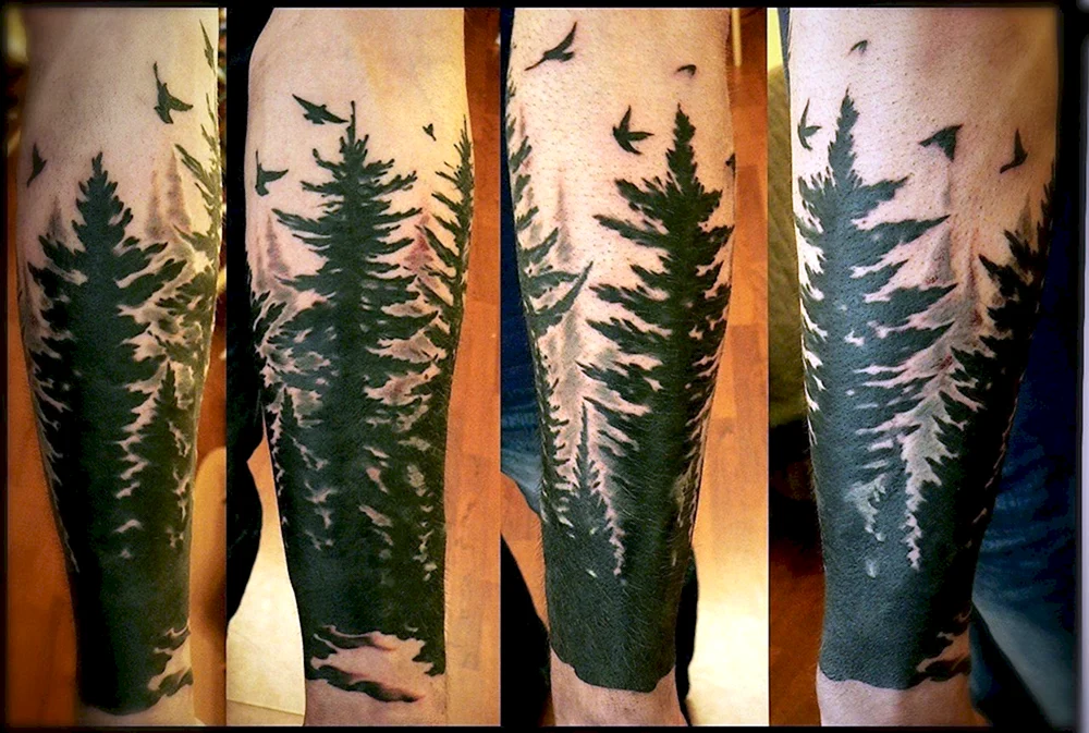 Forest blackwork Tattoo