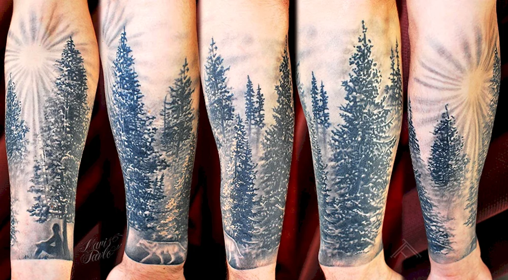 Forest Pine Tattoo