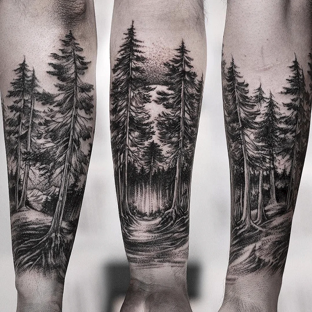 Forest Tattoo Sketch